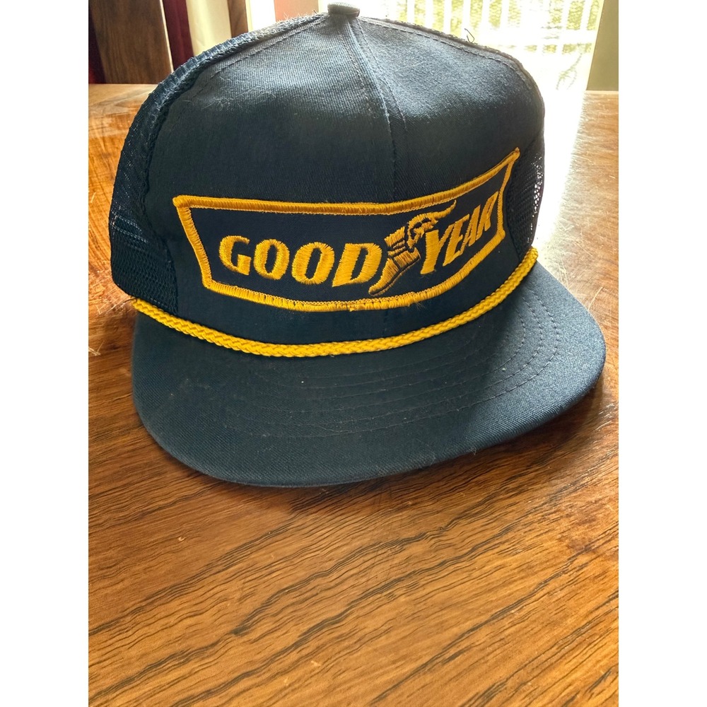 Vintage (90's) Goodyear racing rope trucker hat